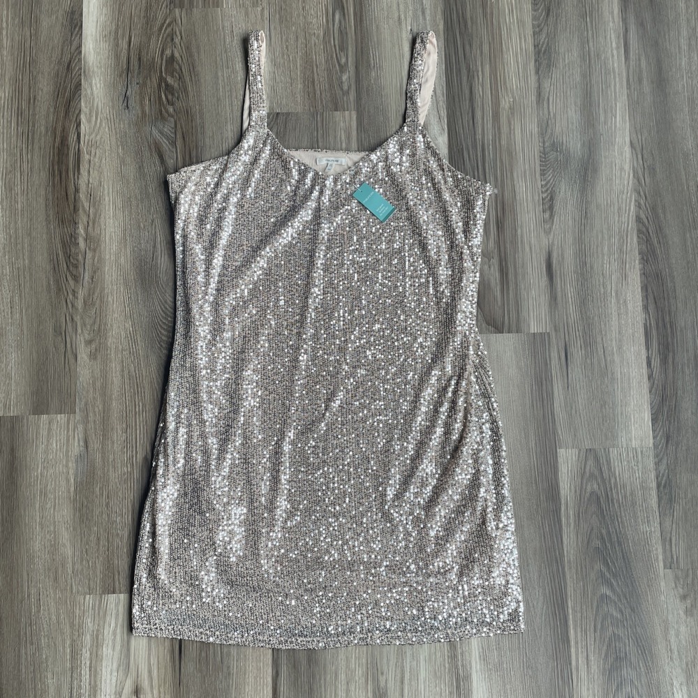 Maurices Silver Sequin Mini Dress